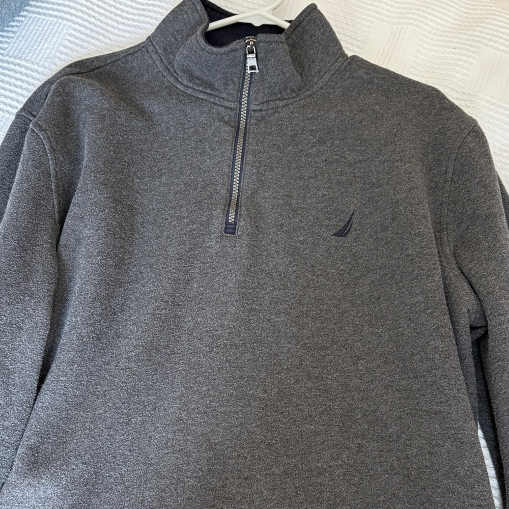 Nautica Men's Charcoal Zip-Up top Size XL